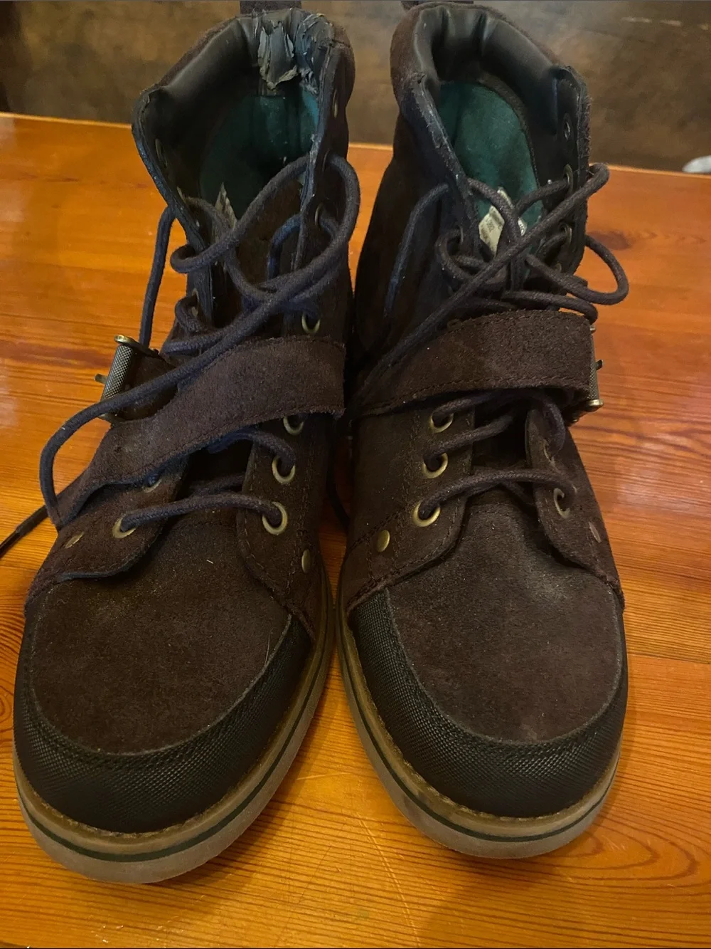 Polo by Ralph Lauren Brown Suede Lace-Up Buckle Boots